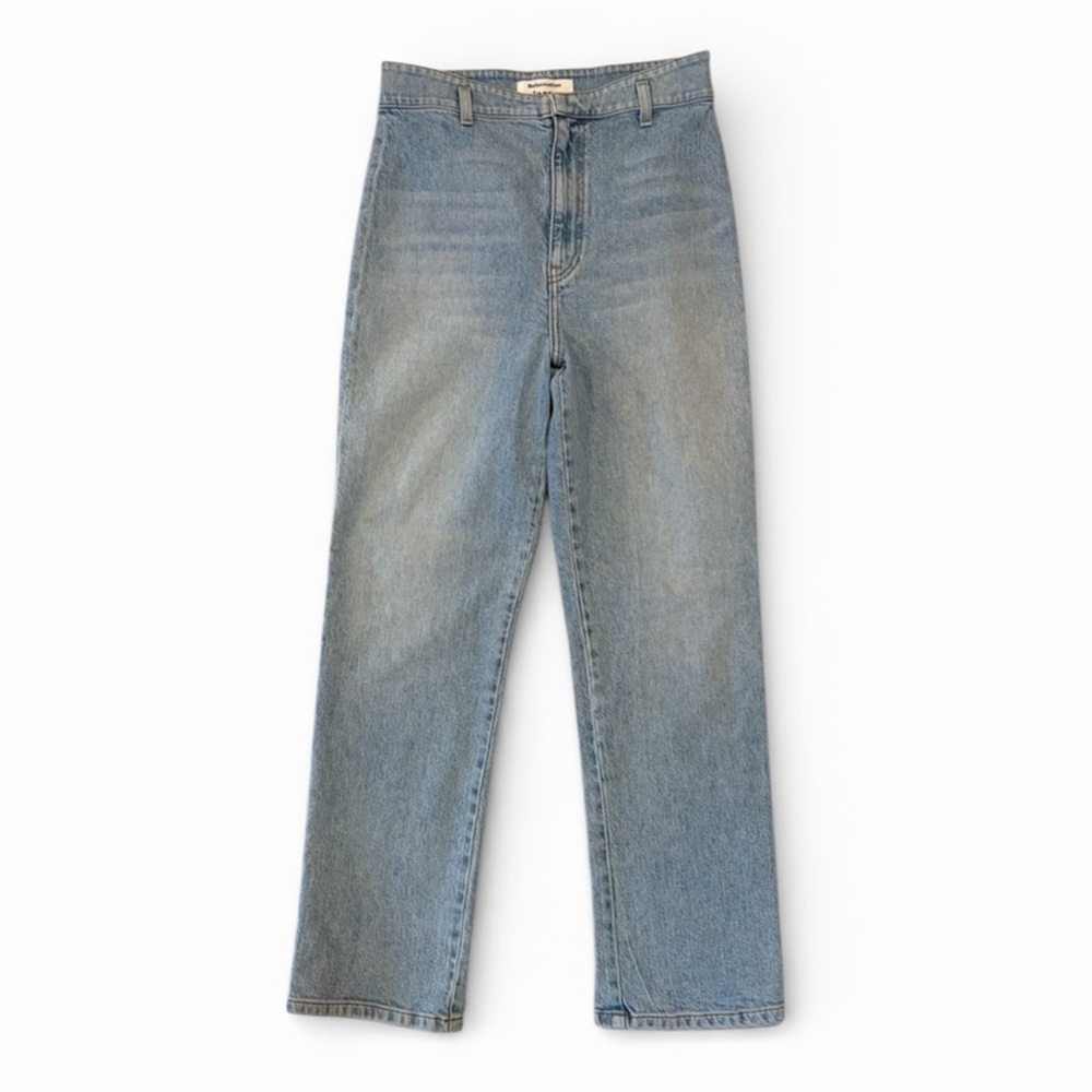 Reformation Vicki Jean Light Blue High Rise Straight Leg Jeans Denim SIZE 29‎